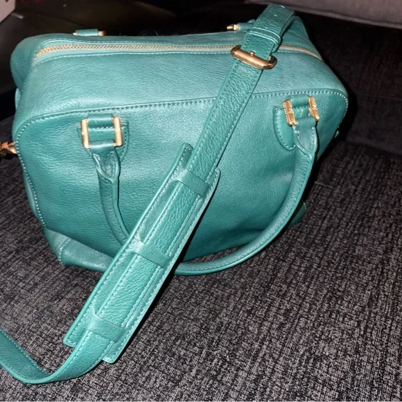 Tory Burch Priscilla Pony Hair Crossbody/Satchel Bag in Teal - Picture 7 of 16